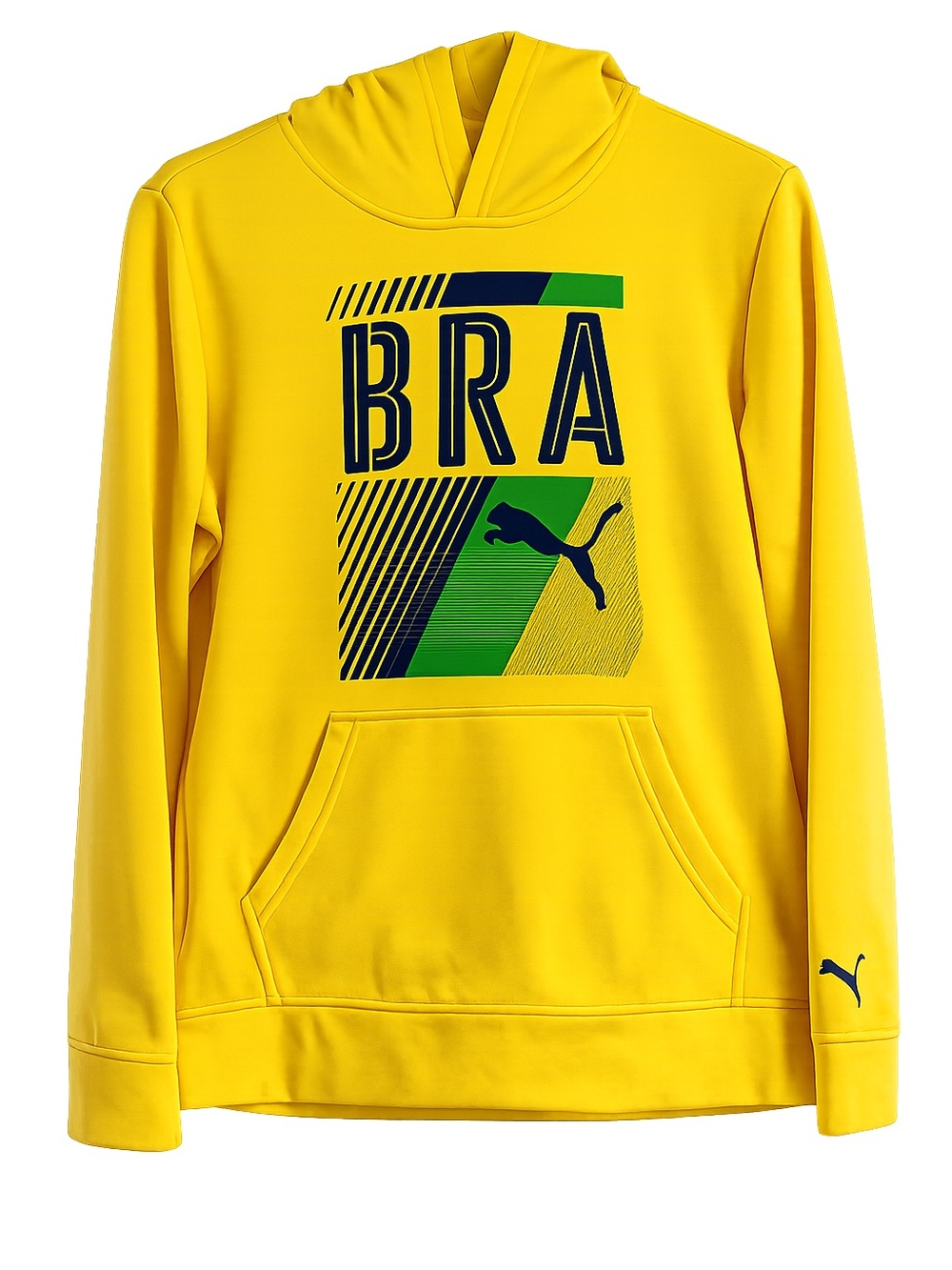Puma Youth Boys Yellow Hoodie BRA Hooded Sweatshirt Large 14-16